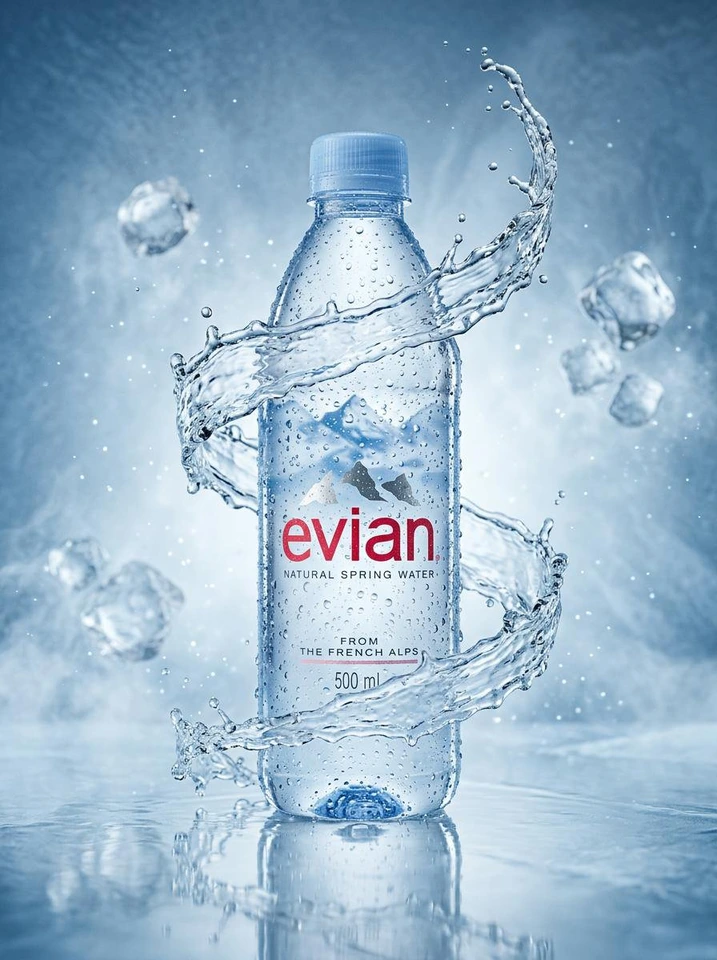 Nano Banana AI prompt example: Luxury Water Bottle Product Photography