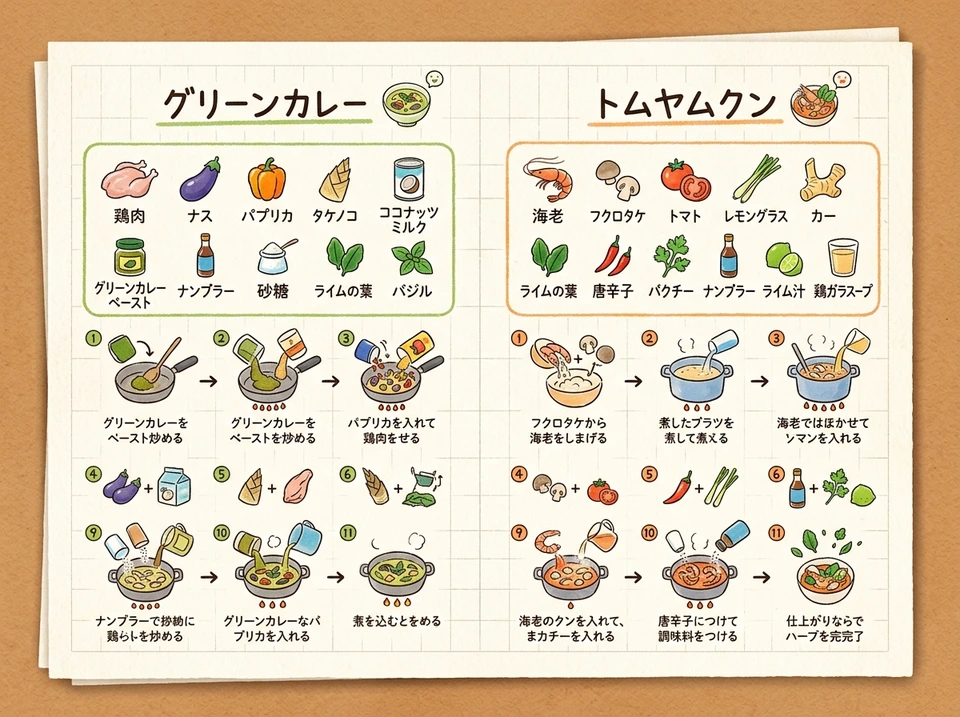 Nano Banana AI prompt example: Handwritten Memo Recipe Illustration